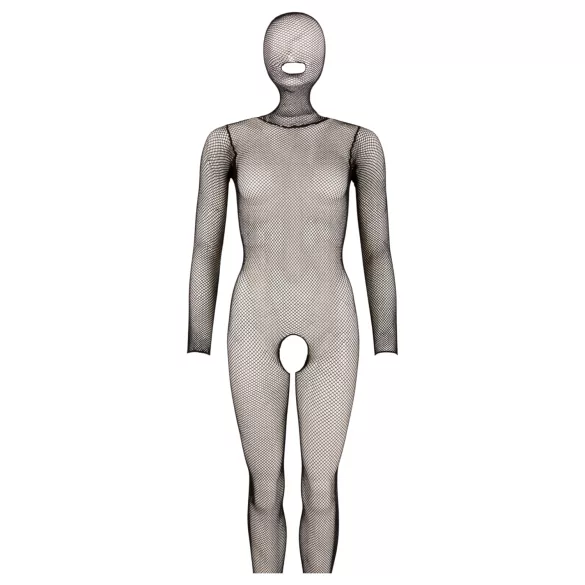 Cottelli Fantasy - masker met open zwart net catsuit (S-L)