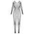 Cottelli Fantasy - zwarte visnet body met lange mouwen en open kruis (S-L)