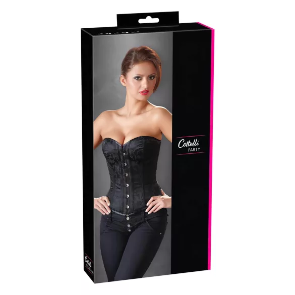 Cottelli - bustier met borduursel - zwart