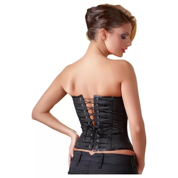 Cottelli - bustier met borduursel - zwart - 2XL