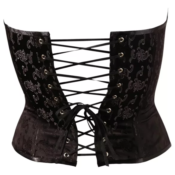 Cottelli - bustier met borduursel - zwart - 2XL