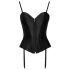 Cottelli Party - Satijnen bustier met jarretels (zwart) - L