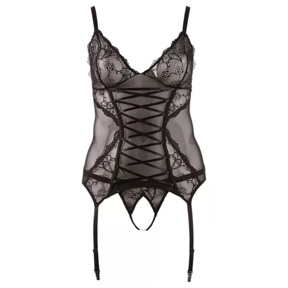 Cottelli - Dames top - Kant met lint - Zwart - XXXL