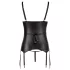 Cottelli Bondage - glimmende push-up top met boeien (zwart) - L