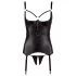 Cottelli Bondage - glimmende push-up top met boeien (zwart) - L