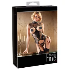 Abierta Fina - open set lingerie - kanten details - zwart