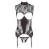 Abierta Fina - open set lingerie - kanten details - zwart - XL