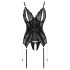 Cottelli - kanten open top en string (zwart)