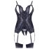 Cottelli - kanten open top en string (zwart)