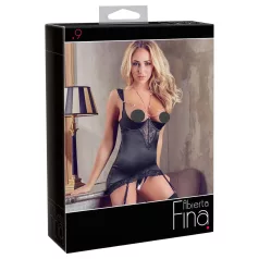   Abierta Fina - glinsterende kettingtop en string (zwart) - 85B/L