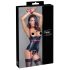 Cottelli Bondage - Glanzend borsttop met halsband (zwart) - M