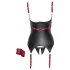 Cottelli Bondage - Lakleren beha top met halsband - Zwart - M