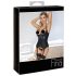 Abierta Fina - Zwarte push-up top met jarretels