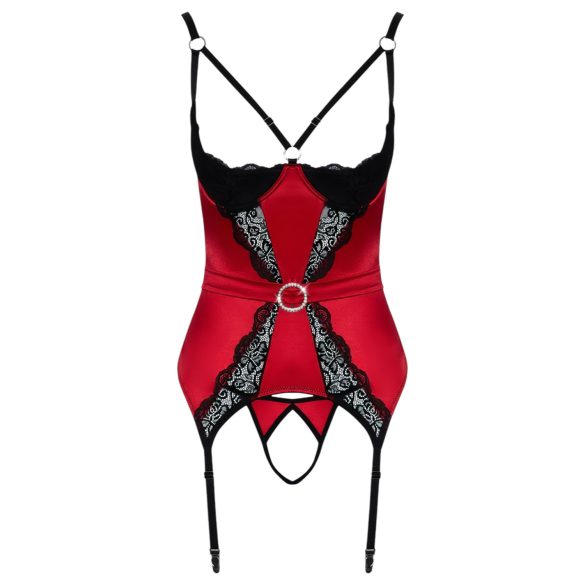 Cottelli - kanten bustier set (rood) - M