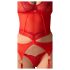 Obsessive Cupide Desir - Transparant kanten setje (rood) - L/XL