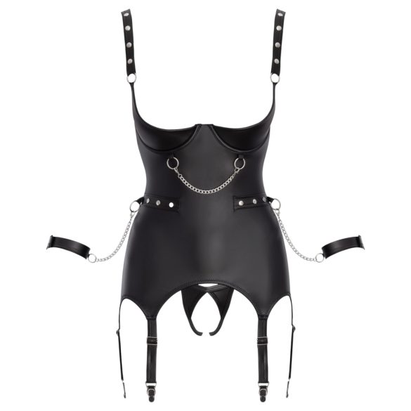 Cottelli - bondage set met open cup bh - zwart - XL