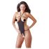 NO:XQSE - Open, glinsterende body met strass - zwart (S-L)