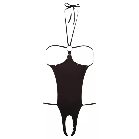 NO:XQSE - open, met strass, zwart sexy body (S-L)