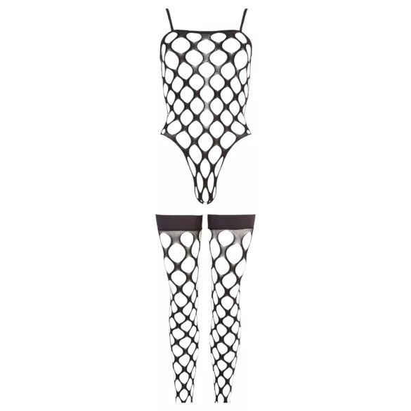 NO:XQSE - lingerie set - netstof - zwart - S-L