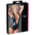 Cottelli - neglige body - glanzend netstof - zwart - M