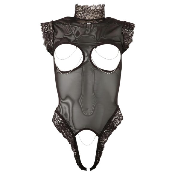 Abierta Fina - body - open stijl - zwart - XL