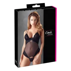 Cottelli - Body - Verstelbaar fluweel - Zwart - 80B/M