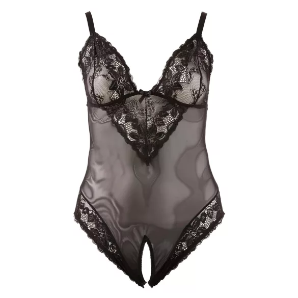Cottelli Plus Size - body - kant - zwart - XXXL