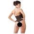 Abierta Fina - Bloemenkant Magie - Body (Zwart)