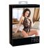 Abierta Fina - Bloemenkant Magie - Body (Zwart) - M