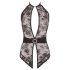Abierta Fina - Bloemenkant Magie - Body (Zwart) - M