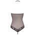 Abierta Fina - Bloemenkant Magie - Body (Zwart) - M