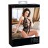 Abierta Fina - Bloemenkant Magie - Body (Zwart) - L