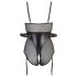 Cottelli Bondage - glanzend body met boeien (zwart) - L