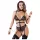 Cottelli Bondage - open body met bandjes en kettingen - zwart