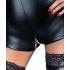 Noir - glanzende, lange mouw jumpsuit short (zwart) - L