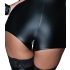 Noir - glanzende, lange mouw jumpsuit short (zwart) - L