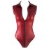 Cottelli Party - Mouwloze glanzende body met rits (rood)