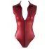 Cottelli Party - glanzende, mouwloze body met ritssluiting (rood) - M