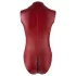 Cottelli Party - glanzende, mouwloze body met ritssluiting (rood) - XL