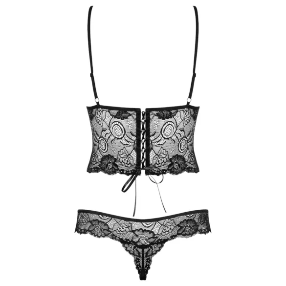 Obsessive - body - kanten bloemenmotief - zwart