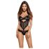 Obsessive Alluria - bloemenkant body (zwart) - L/XL