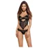 Obsessive - body - kanten bloemenmotief - zwart - L/XL
