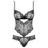 Obsessive Alluria - bloemenkant body (zwart) - L/XL
