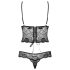 Obsessive Alluria - bloemenkant body (zwart) - L/XL