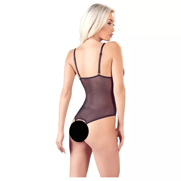 Cottelli - open body - kant en parels - zwart - L