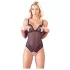 Cottelli - open body - kant en parels - zwart - XL