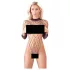 NO:XQSE - zwarte net body met lange mouwen van mesh (S-L)