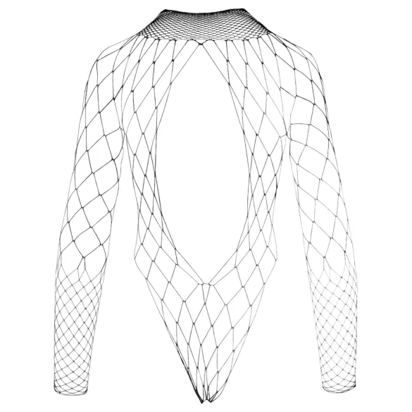 NO:XQSE - zwarte net body met lange mouwen van mesh (S-L)
