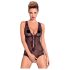 Obsessive Fiorenta - open, parel, kanten body (zwart) - L/XL
