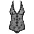Obsessive Fiorenta - open body met parels - kanten lingerie - zwart - L/XL